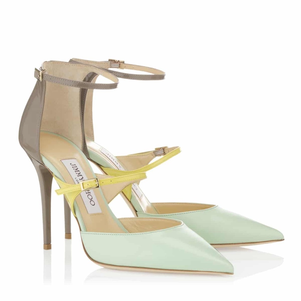 Jimmy Choo Kid Patent Typhoon Ankle Strap Pumps - Picture 1 of 9